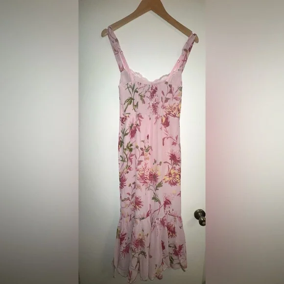 Reformation Petites Irisa Dress Pink Floral Midi Dress - Picture 6 of 9